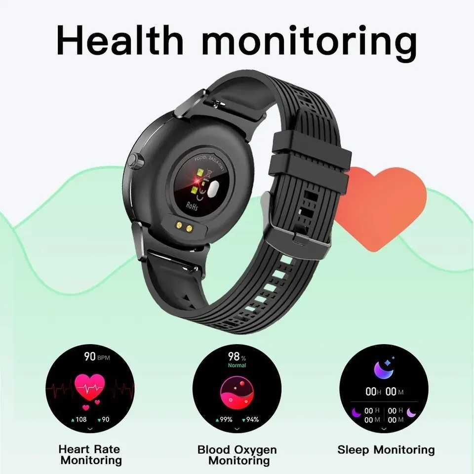 SmartWatch Kumi GW1 temperatura tętno ciśnienie kroki menu PL