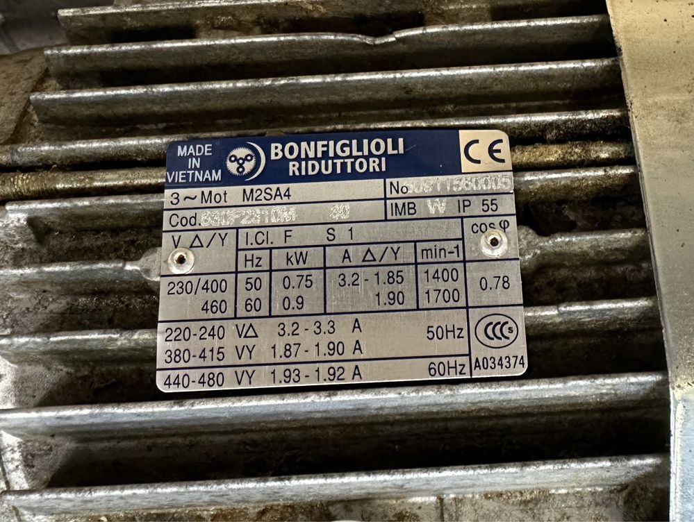 Silnik elektryczny 0,75kw z reduktorem