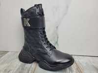 Karl Lagerfeld Gemini Hi Lace Boot sneakersy skórzane sportowe botki