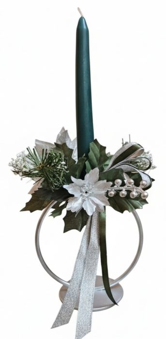 Stroik świąteczny, świeczka  bożonarodzeniowy. Stroik.