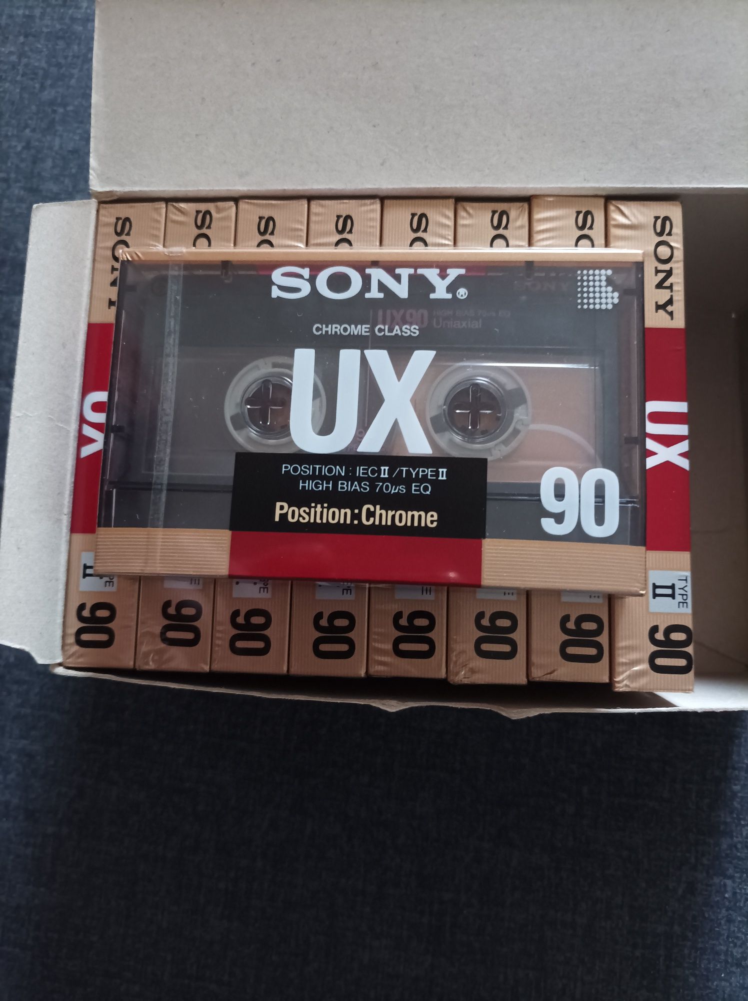 Kaseta SONY UX 90 Chrom CrO2, 1988 r. cena za 9 sztuk