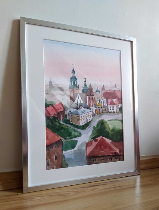 Obraz akwarela Kraków Denys Tsarenko Oryginał