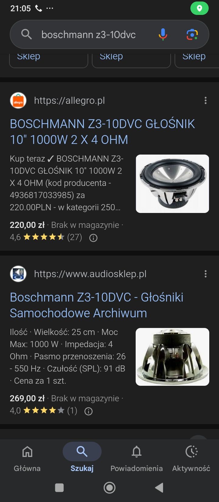 Głośnik niskotonowy boschmann z3-10dvc