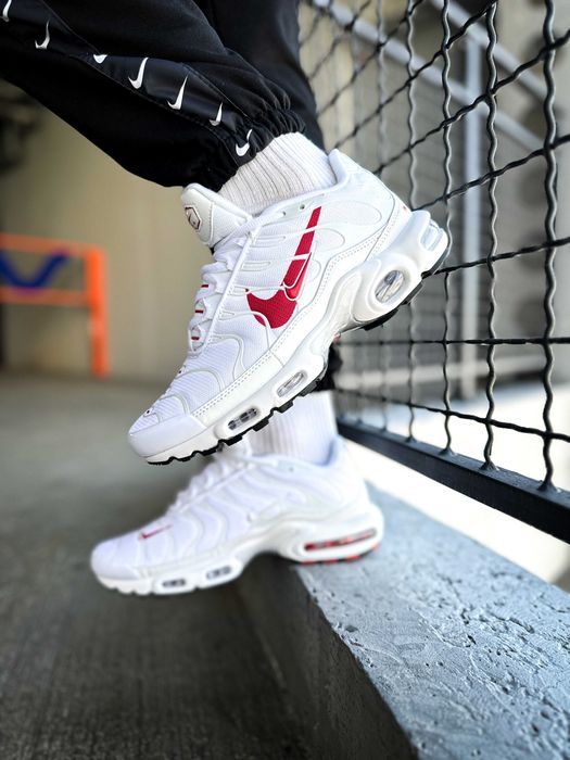 Кросівки Nike Air Max Plus Double Swoosh "White/Red" premium