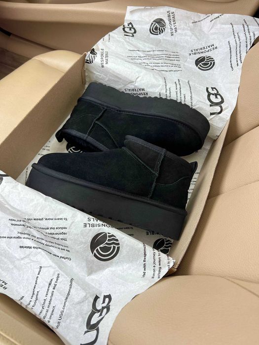 Женские сапоги UGG Classic Ultra Mini Platform Black 36-41 Хит Зимы!