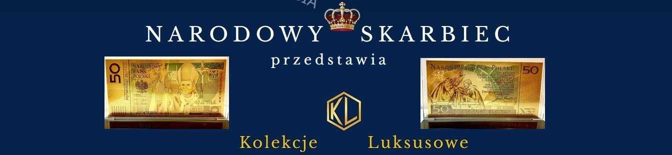 50 zł Złoty Banknot Jan Paweł 24 karat Narodowy Skarbiec + CERTYFIKAT