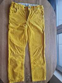 Spodnie 122 H&M musztardowe żółte sztruks