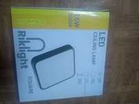 Lampa led, Riklight, 30x30x5 16W, stalowa, czarna, plafon