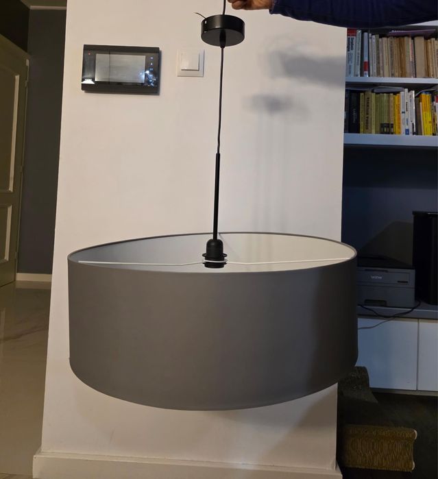 Lampa sufitowa klosz w kolorze  szarym