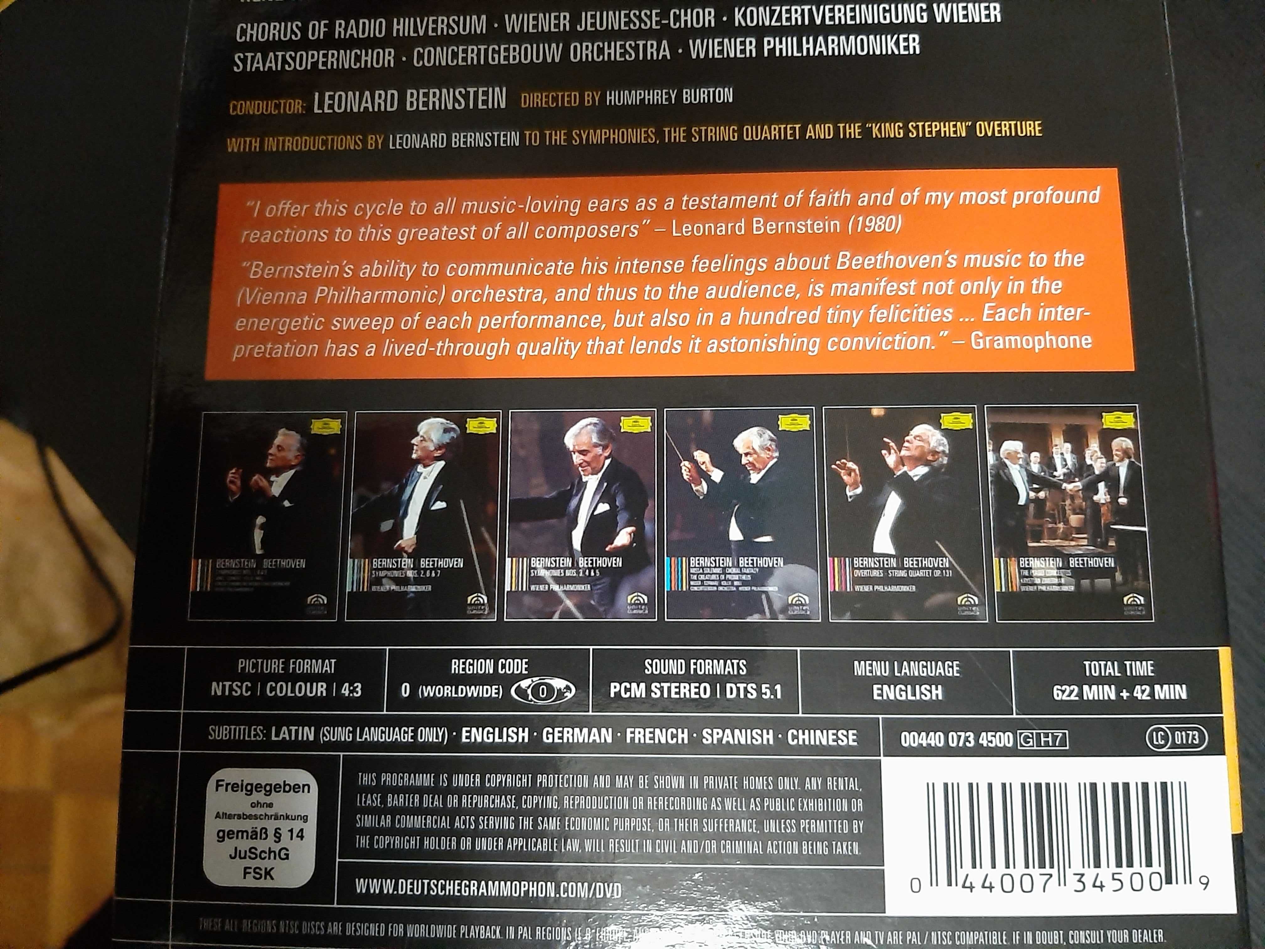 Beethoven – Symphonies, Missa, Piano Concertos – L. Bernstein – 7 DVD