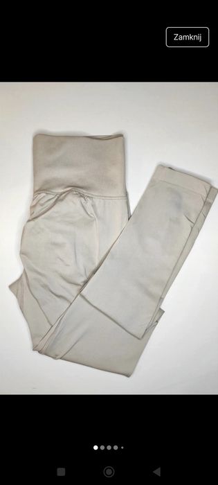 Beżowe Legginsy leginsy na siłownie S M