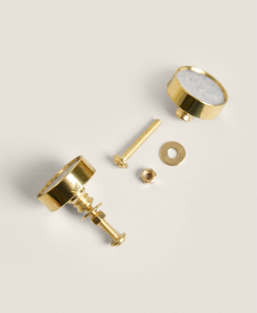 Puxador Mármore E Dourado [PACK DE 2] Zara Home NOVO