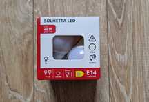 Ikea SOLHETTA żarówka LED E14 250 lm lumenów kula opalowa biel ciepła