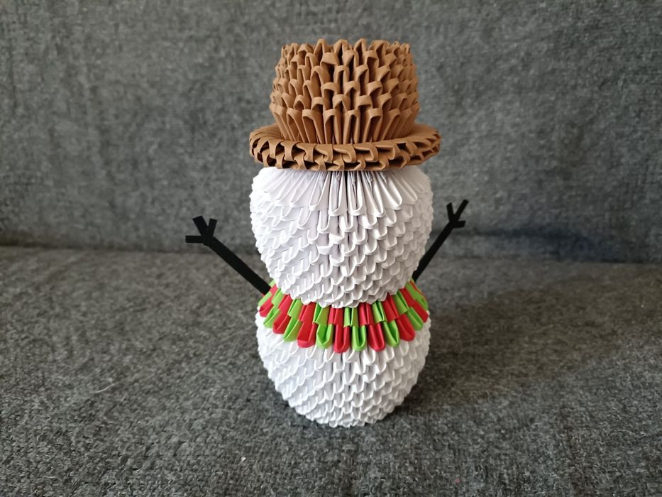 Duży Bałwan Origami Modułowe 3D