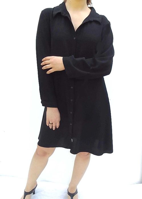 Zara jak NOWA czarna swobodna koszulowa sukienka L XL 40 42