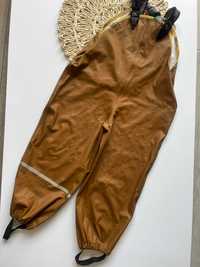 Brązowe spodnie przeciwdeszczowe na szelkach gumowe guma CeLaVi 100 cm