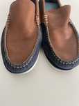 Sapatos axul e castanho muito confortaveis em pele numero 43