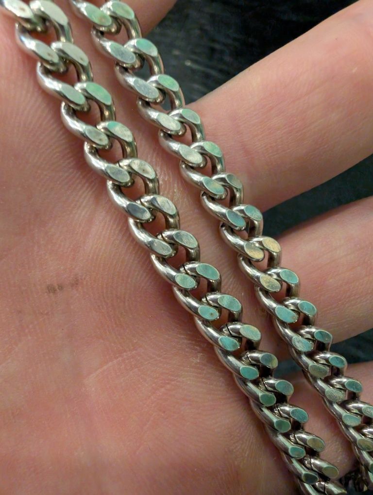 Nowy łańcuszek typu pancerka próba 925 srebro cuban link
