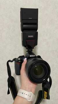 Фотокамера Nikon D3100, 18:105 kit + фотоспалах Sigma