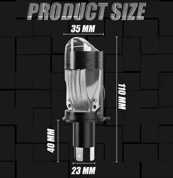 Led-лампи головного світла, лінзовані, H4