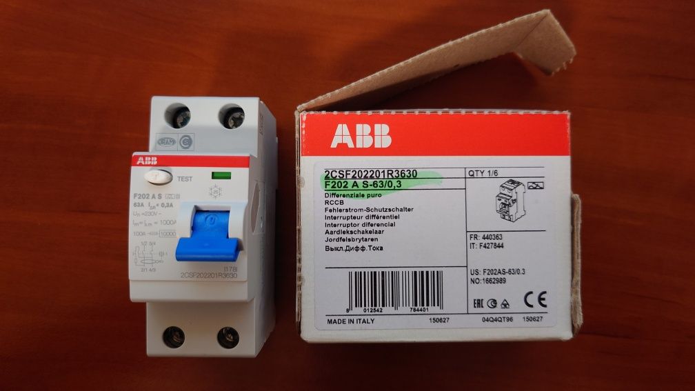 Селективне УЗО ABB F202 A S-63/0,3 2CSF202201R3630