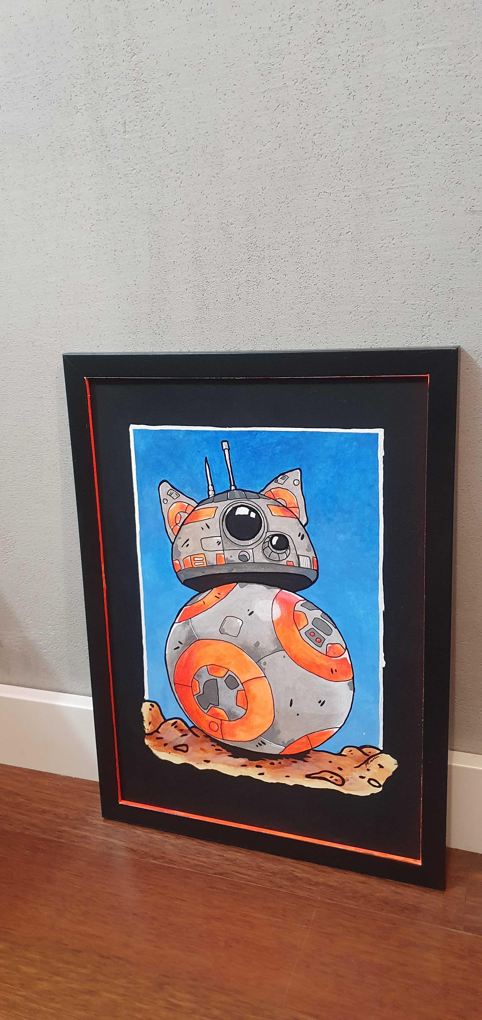 Obraz A3 świecący w ciemności Kot Star Wars
