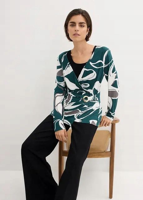 B.P.C bluzka wzorzysta z poduszkami r.40/42