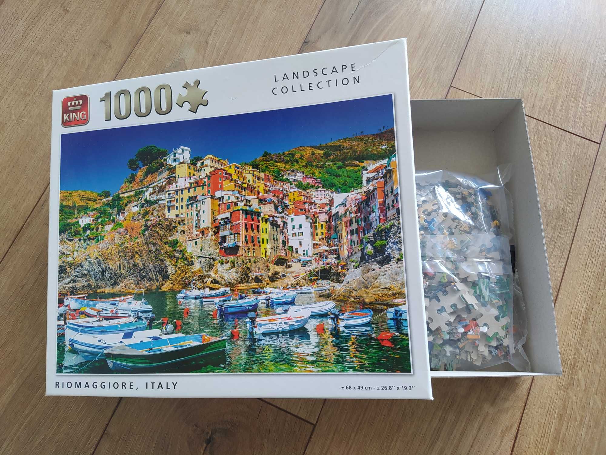 Puzzle 1000 elementów, kompletne, zatoka, Włochy, Riomaggiore