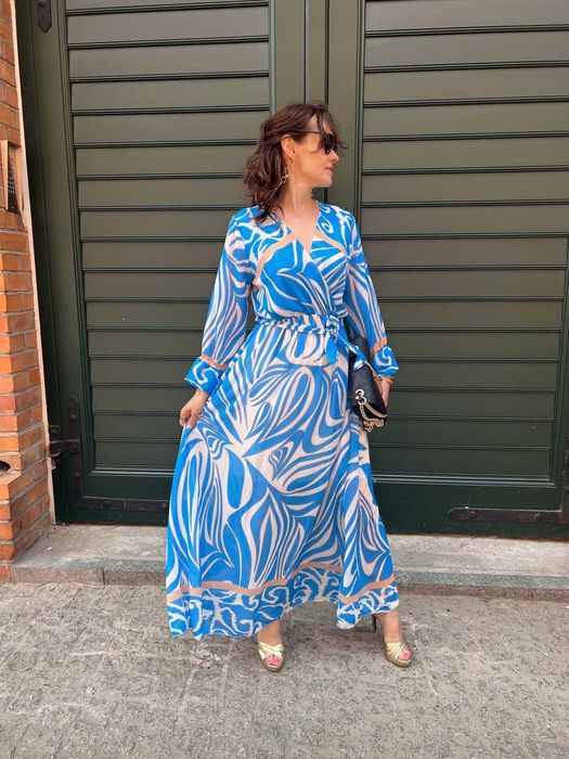 Sklep NOWA włoska szyfonowa sukienka damska wesele impreza uroczystość