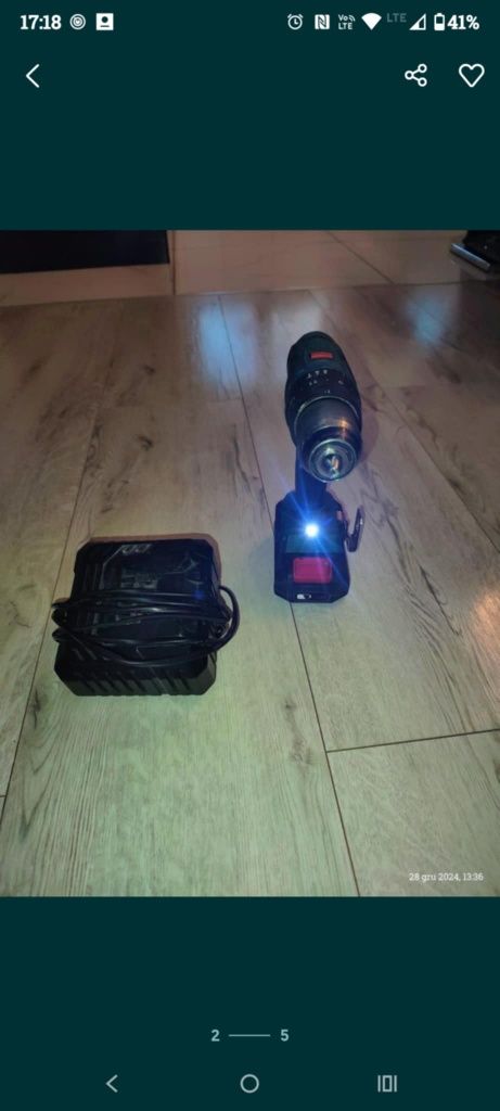 Sprzedam wkrętarkę Erbauer 18 V z baterią,  ładowarką w komplecie