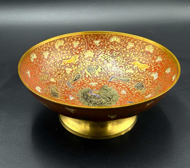 Misa mosiężna, zdobiona:”Paw”, Indie ..