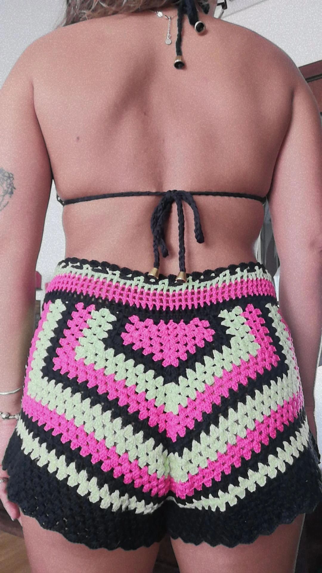 Top + short de crochê