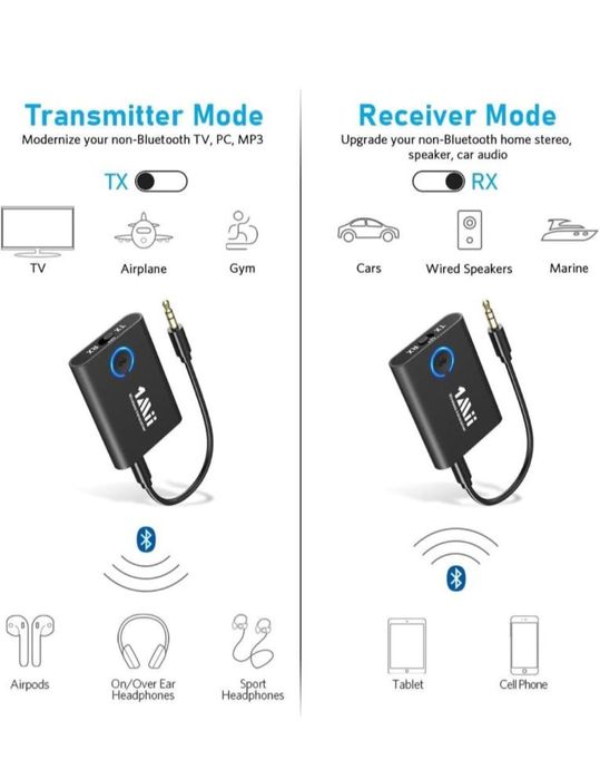 Бездротовий трансивер 1Mii ML300 3-в-1 (Bluetooth 5.0, низька затримка
