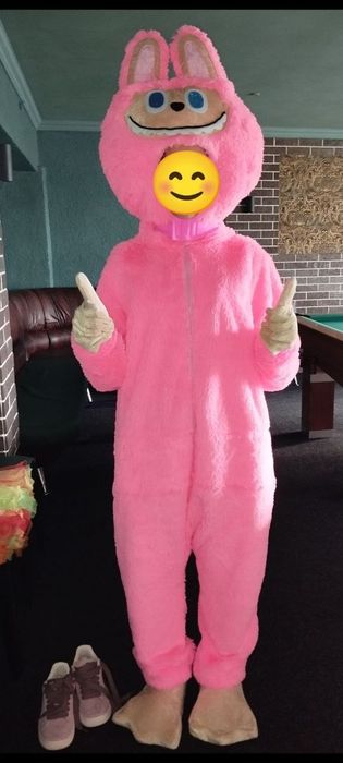 Костюм лабубу для аніматора. Ростова лялька, рожевий