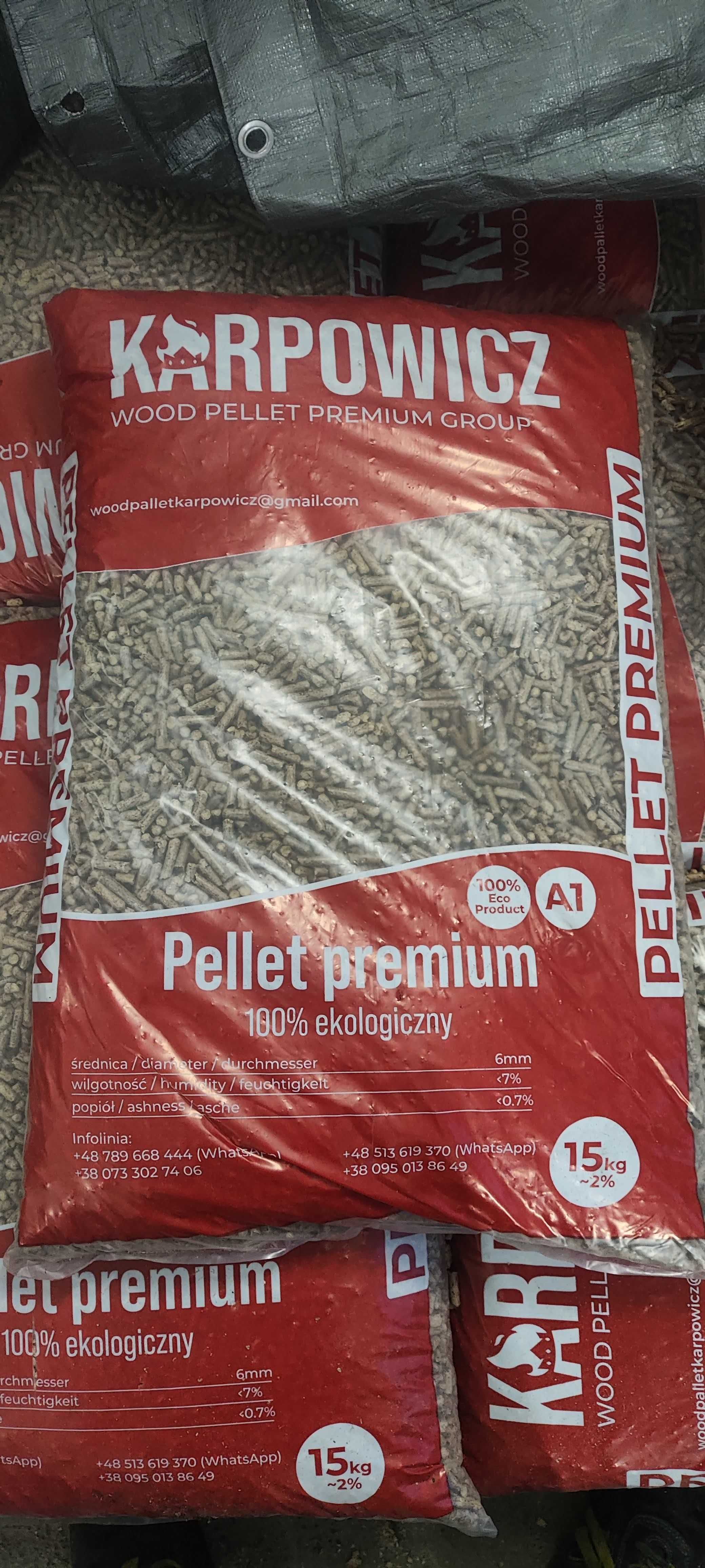 Pellet drzewny Karpowicz 6mm czysta sosna EN A1 Dostawa Winda HDS