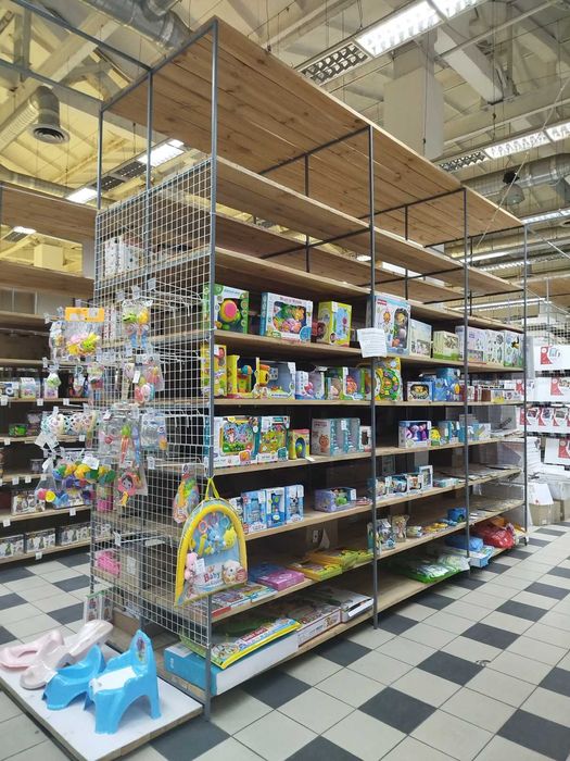 Стелаж складський метал+ дерево