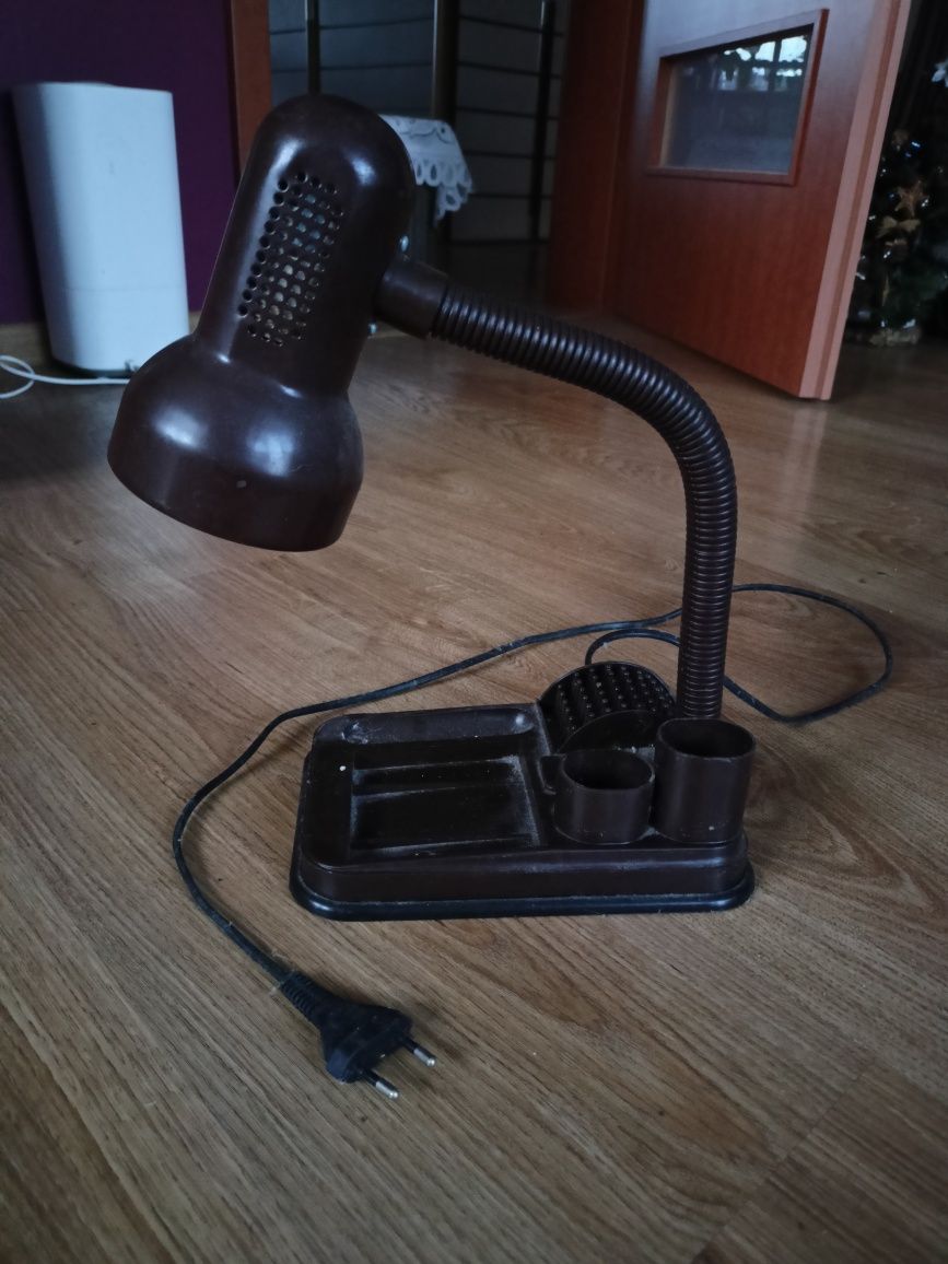 brązowa lampka vintage PRL