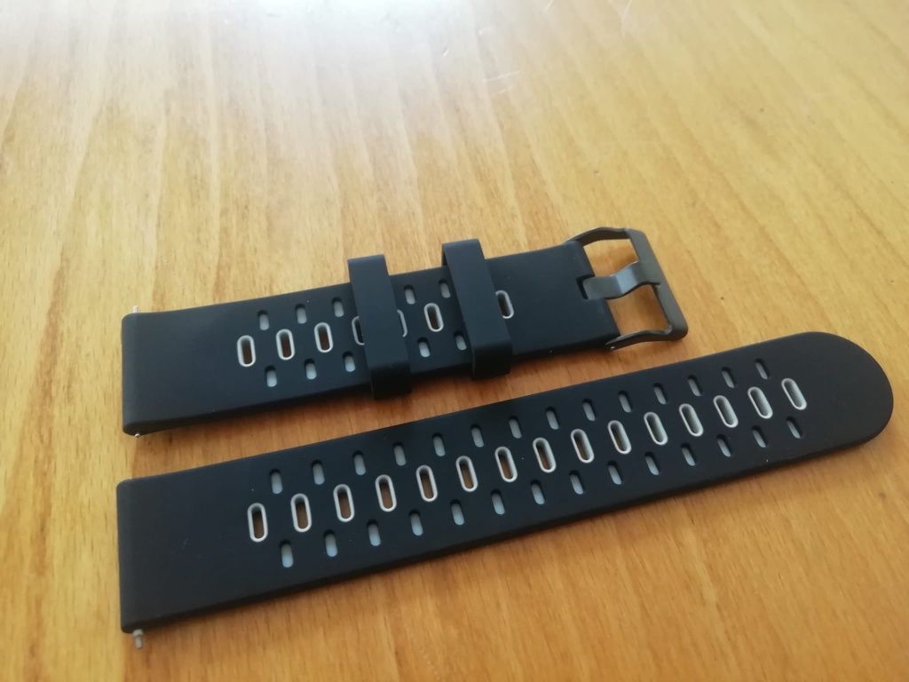 Bracelete 22mm, silicone (Nova) Preta Cinzenta
