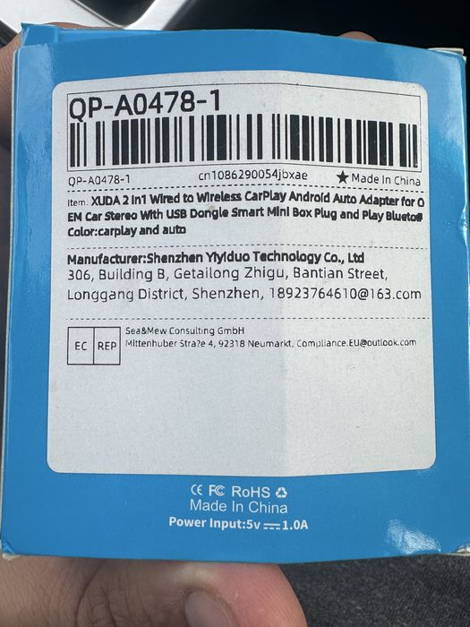 XUDA 2in1 Carplay, android auto