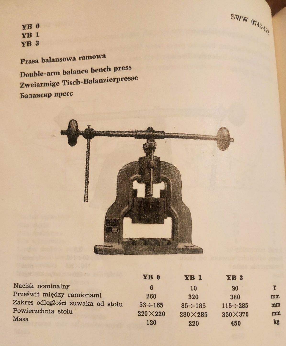 Prasa balansowa YB-0, 6 ton