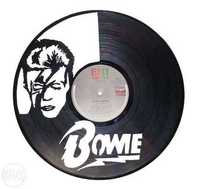 David Bowie Silhueta decorativa feita com um disco de vinil