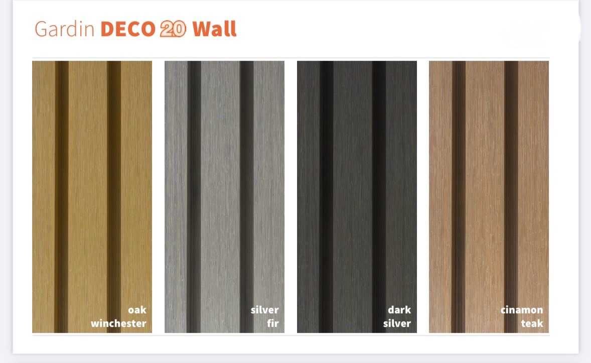 Deska kompozytowa elewacyjna Gardin Deco 2.0 Wall Silver/Oak/Teak