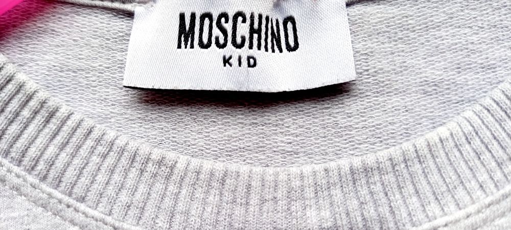 Moschino, rewelacyjna tunika dresowa na krótki rękaw, roz. 128cm