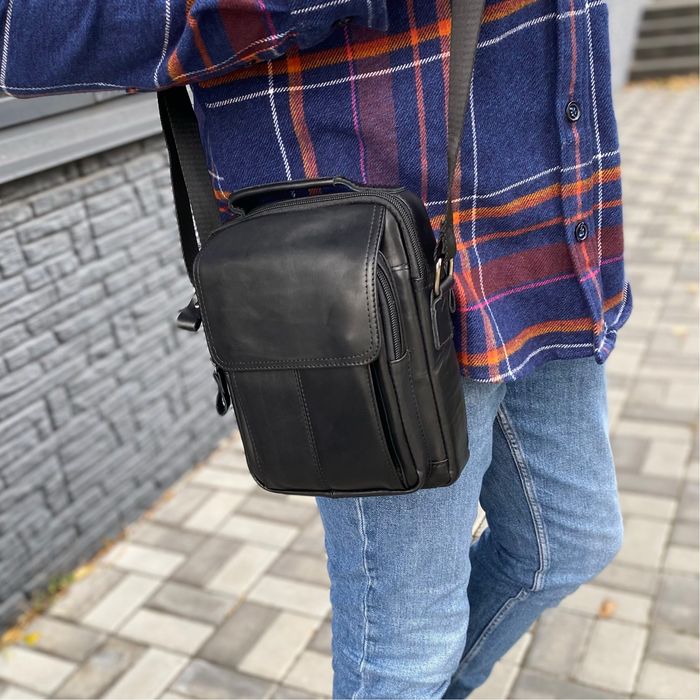 Чоловіча сумка шкіряна чоловіча натуральна кожа барсетка месенджер