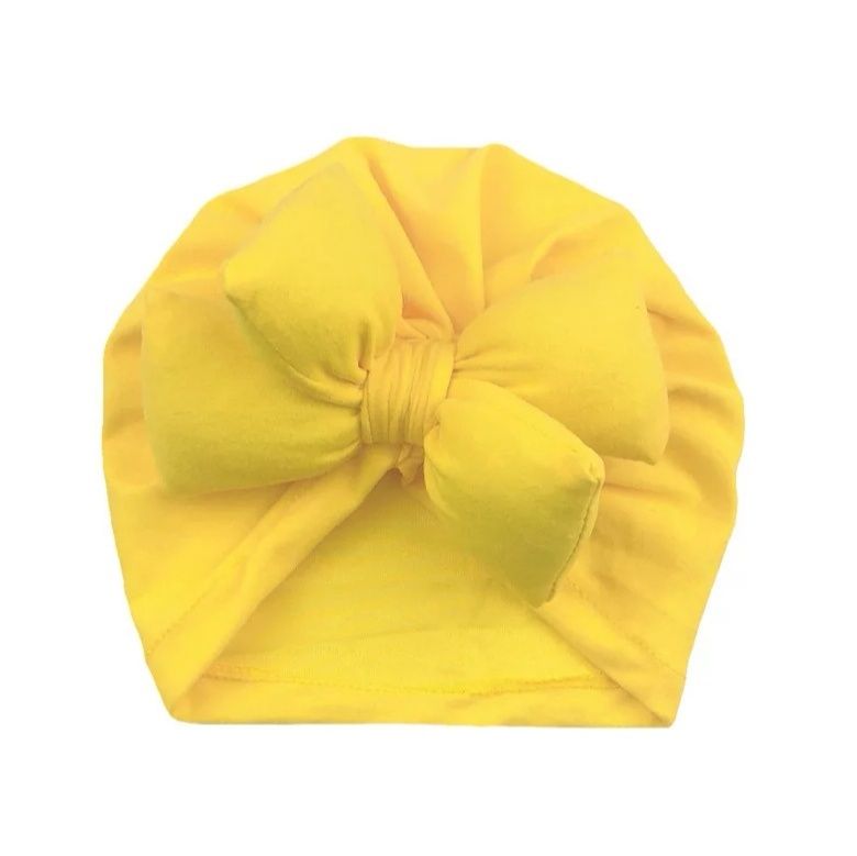 Шапка детская на девочку желтая шапочка весенняя легкая