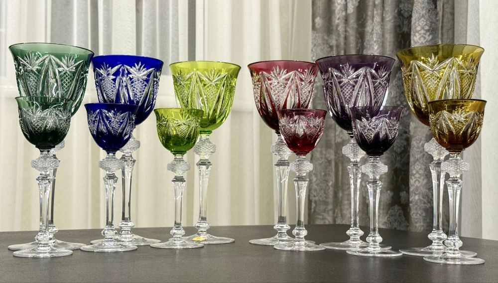 Винтажные хрустальные фужеры для вина WMF Cristal Cabinet GDR Германия