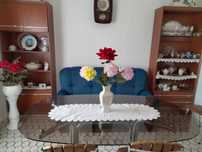Mesa de sala oval em vidro temperado