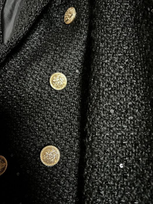 Чорний твідовий піджак Attentif paris