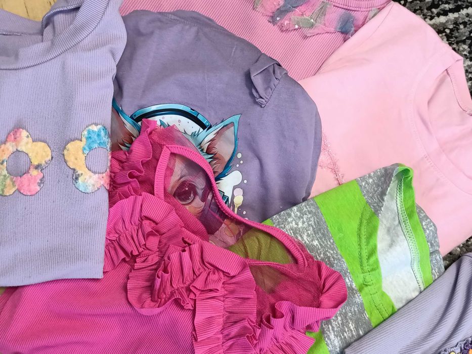 Zestaw koszulek, bluzek krótki rękaw 140/146