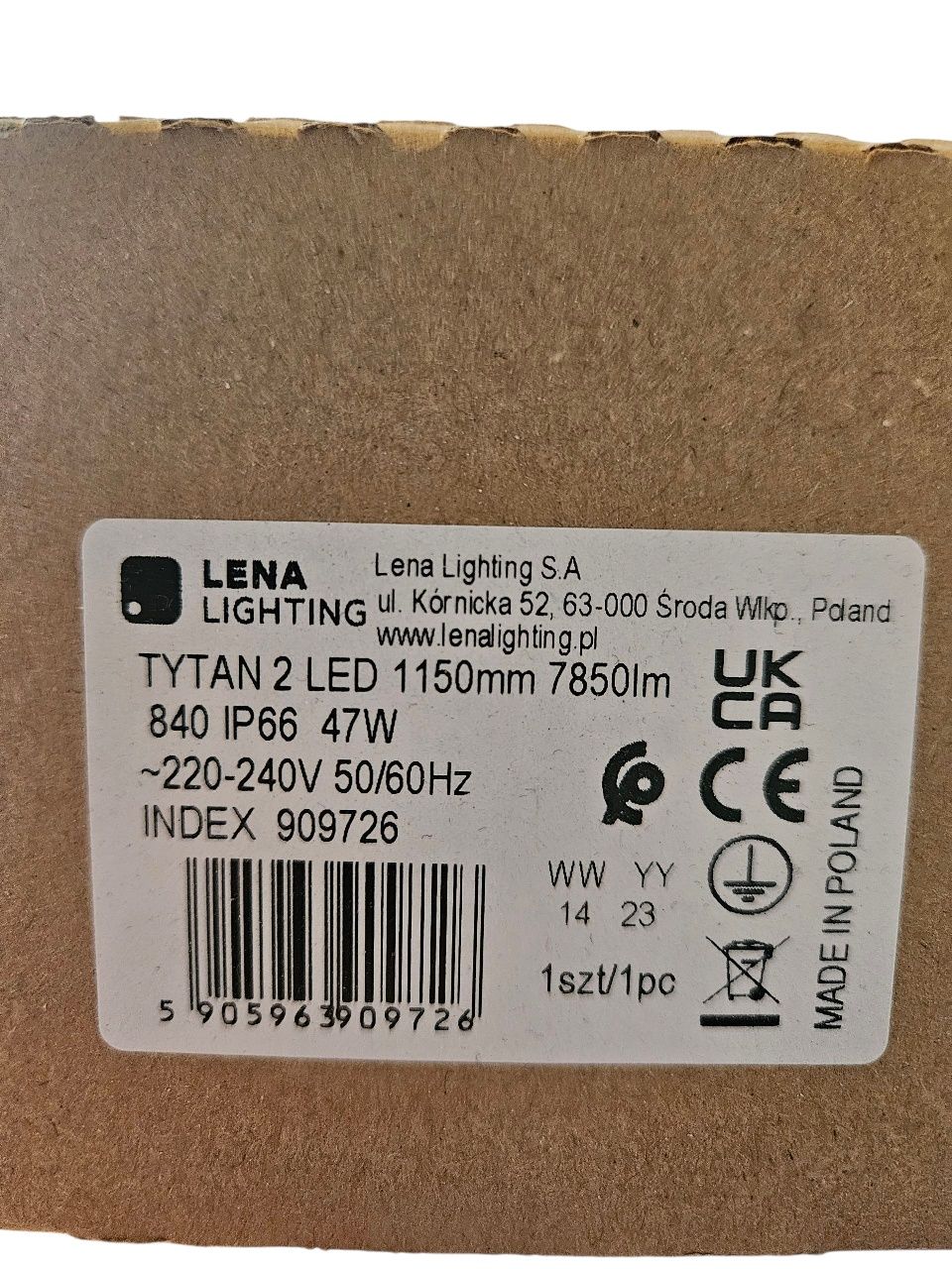 Lampa Tytan 2 LED 1150mm 7850lm 840 IP66 47W